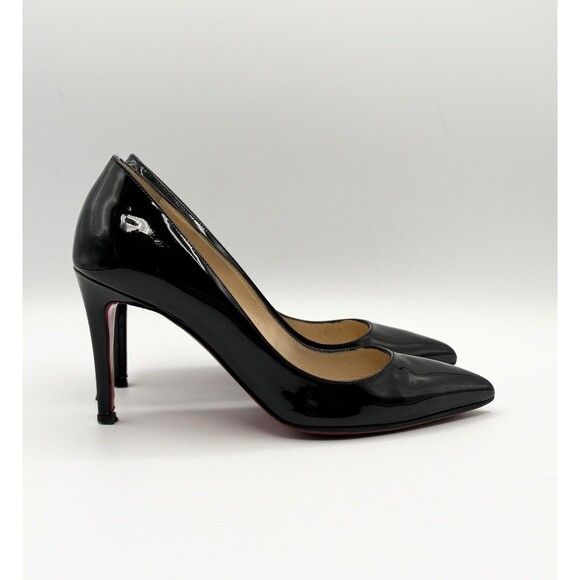 Christian Louboutin Shoes - Christian Louboutin Pigalle 85 Black Patent Pointed Stiletto Heels Sz EU 35.5